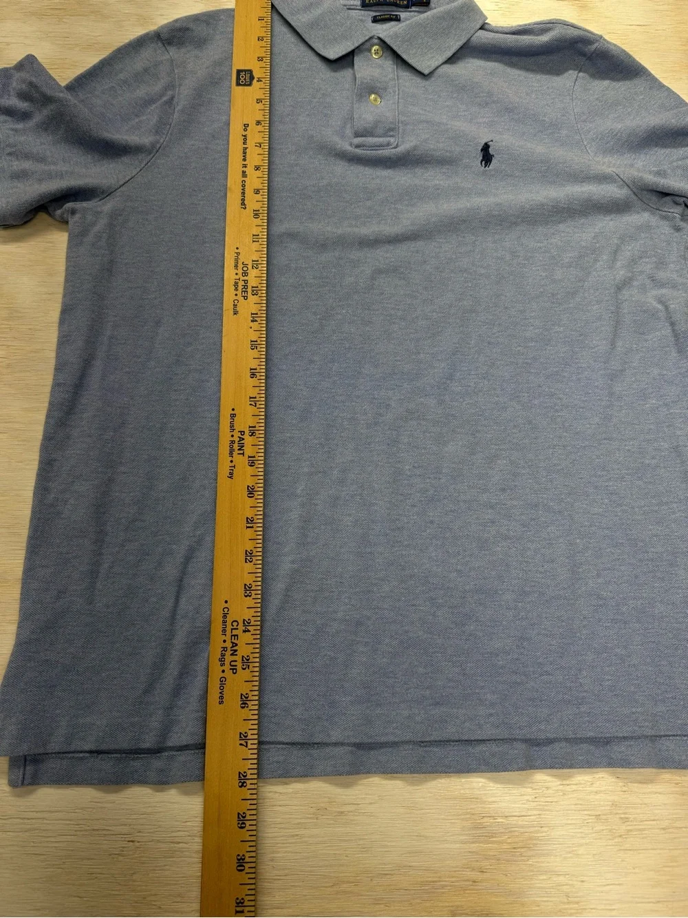 Ralph Lauren Men’s Large Heather Blue Polo Shirt with Navy Pony